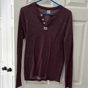 Men’s Burgundy Henley Shirt